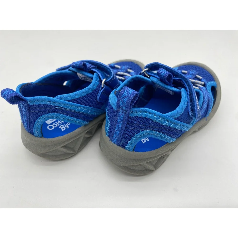 OshKosh Bgosh Kids Blue Mesh Closed‎ Toe Water Sandals Size 7 Washable